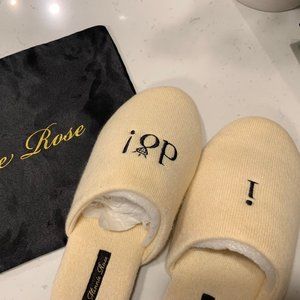 Minnie Rose Cashmere "I Do" Slippers